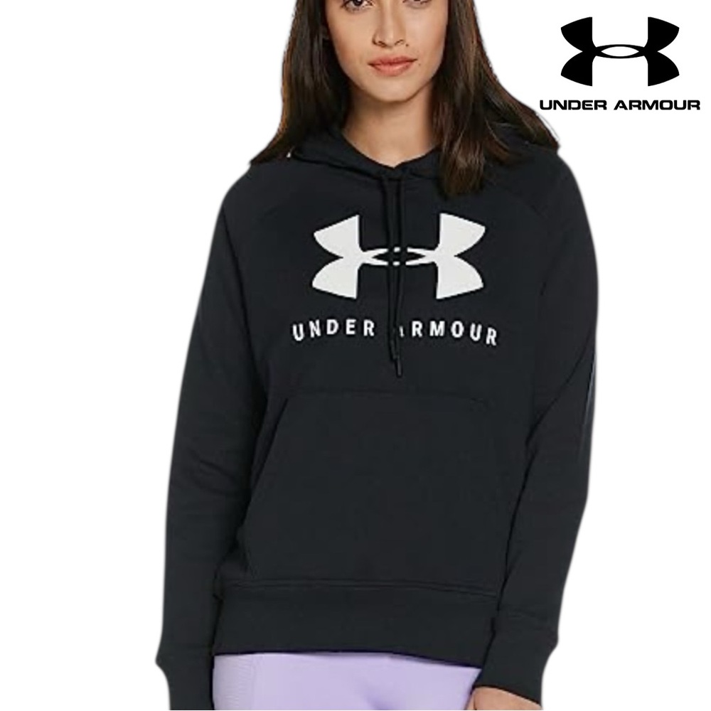 Under Armour (NWT) Women's Black Logo Hoodie, Size Medium - Picture 1 of 8